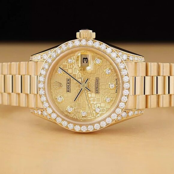 ROLEX PRESIDENT LADIES 18K FACTORY WITH TAG, PAPERS, BOX!!! - Picture 5 of 7
